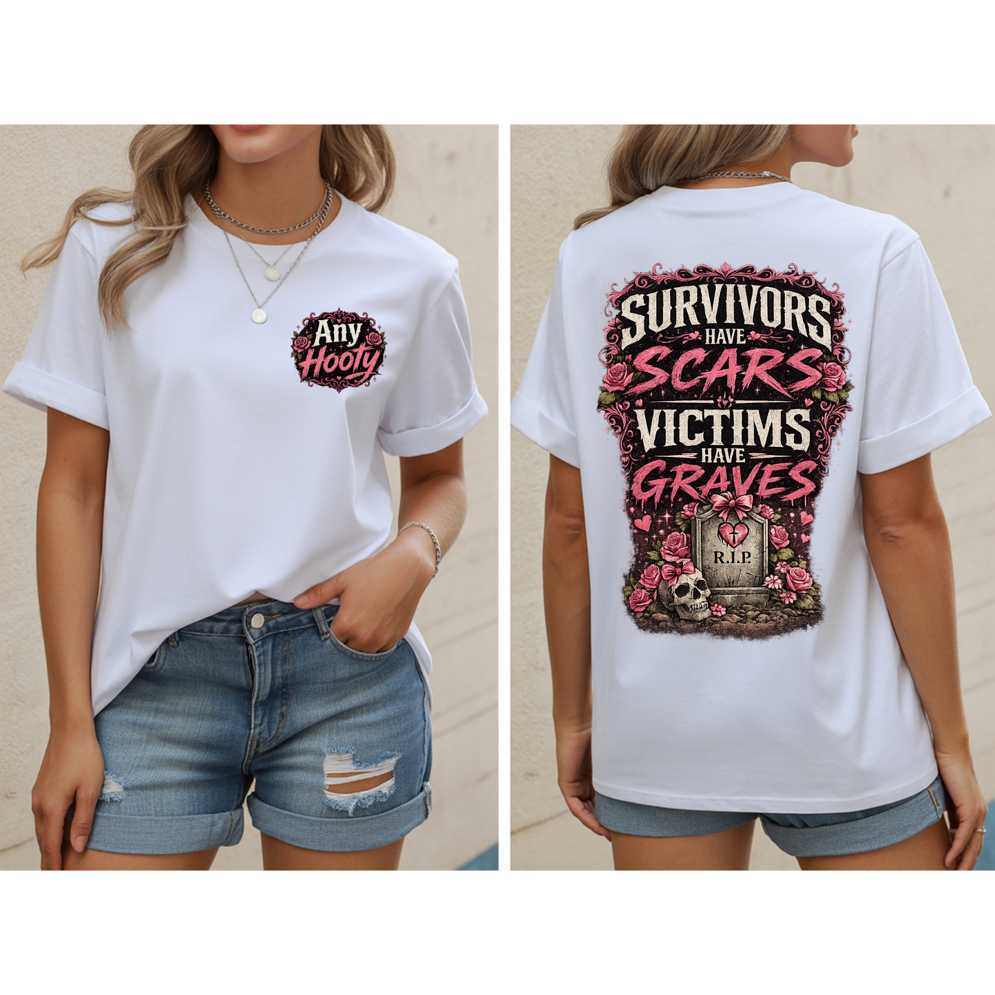 ❤️ Survivors Have Scars Victims Have Graves Shirt | Awareness Tee | Strength; Survival Graphic Shirt | Bold Statement Apparel