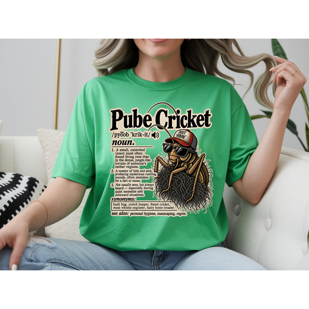 ๐ Pube Cricket Funny Dictionary Shirt | Adult Humor Graphic Tee | Rude Novelty T-Shirt | Sarcastic Gag Gift