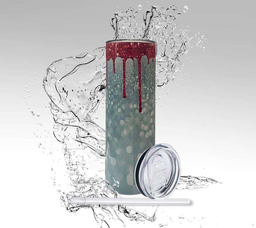 Cowboys Pink Glitter Drip Skinny Tumbler