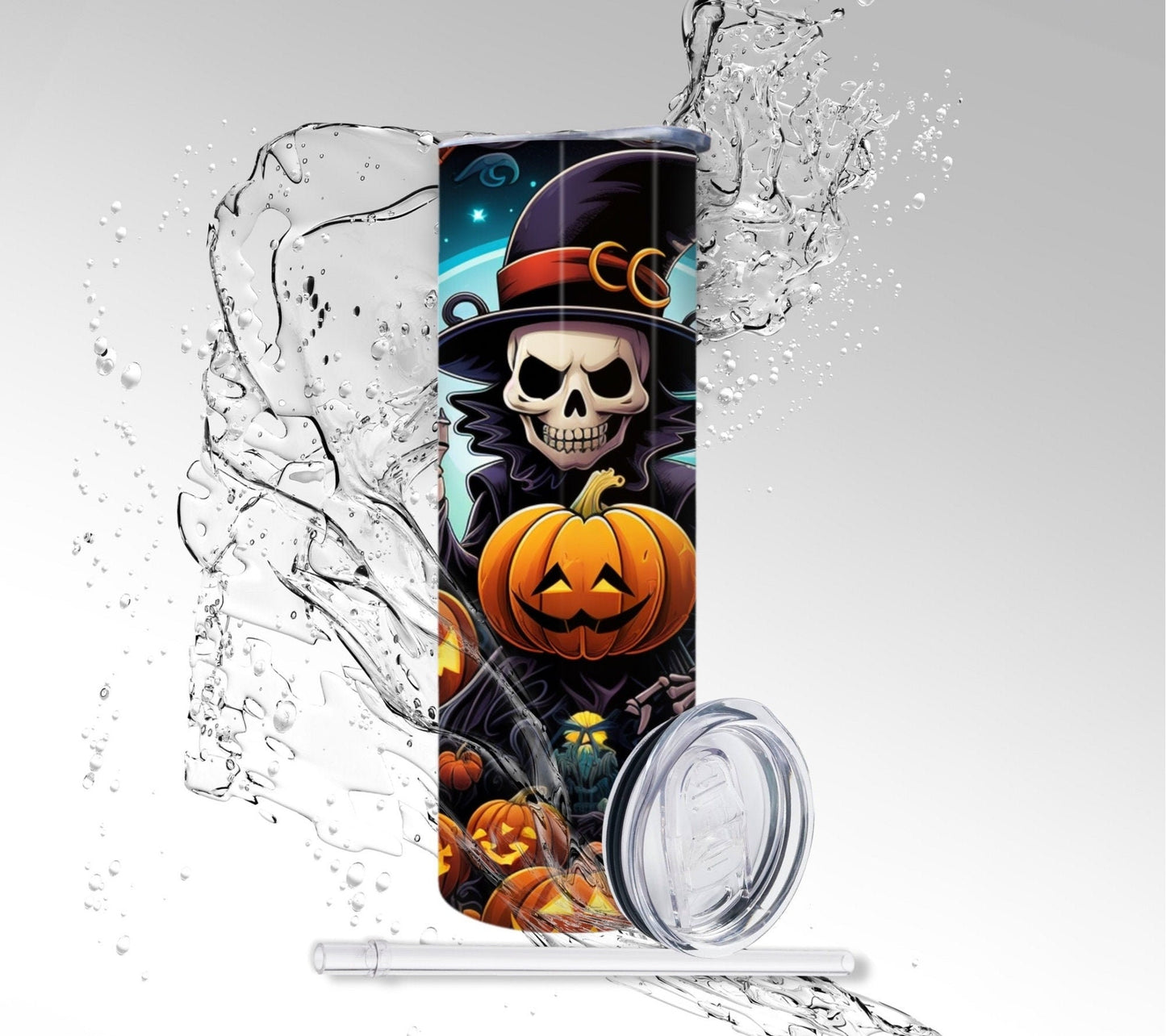 Halloween Tumbler: Witchy Pumpkin Patch, Sublimated 20 oz Skinny Tumbler