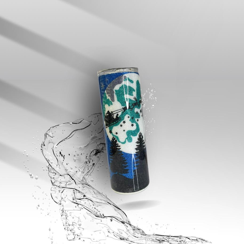 Christmas Night, Glittered Epoxy Insulated Tumbler