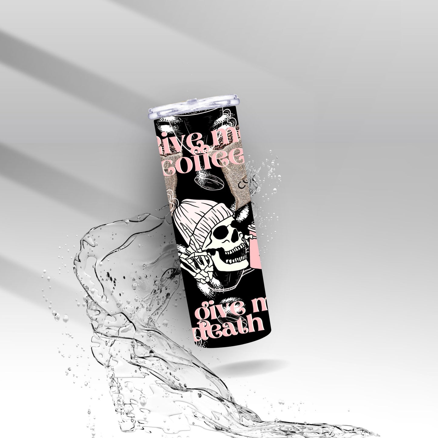 Give Me Coffee, or Give Me Death Skeleton, Sublimation Insulated Tumbler