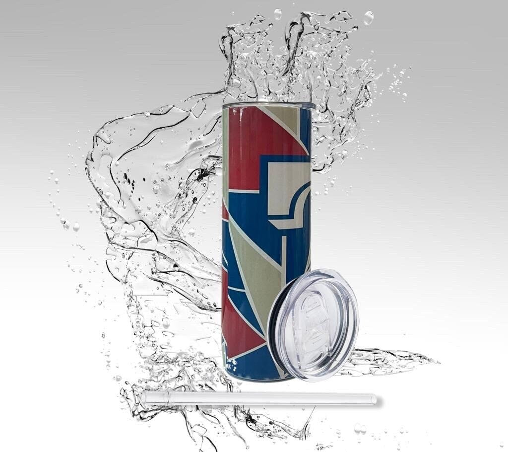 Rangers Abstract Style Baseball Tumbler, Texas Sports Sublimation Drinking Cup