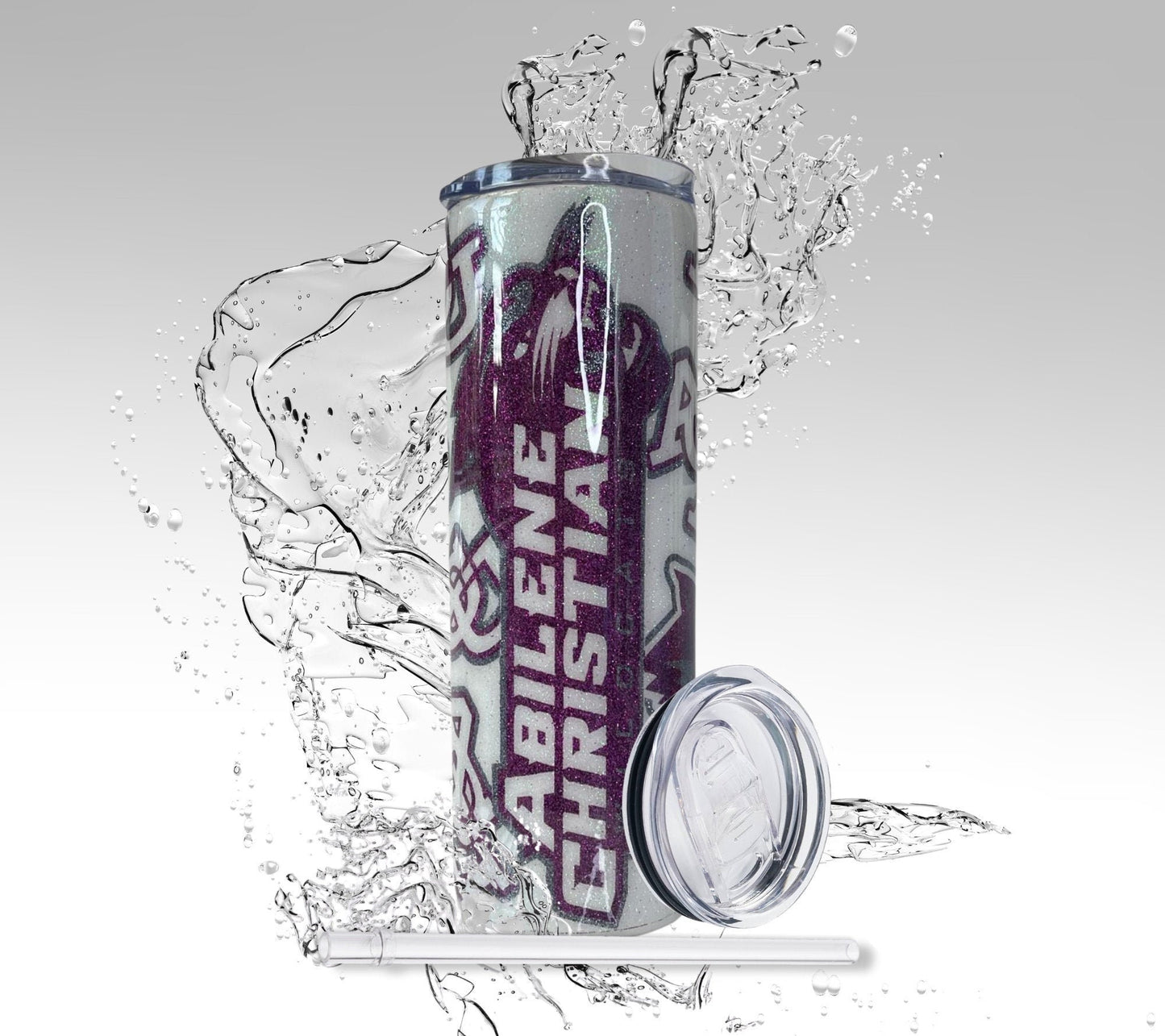 Abilene Christian University, Glitter Epoxy 20 oz Skinny Tumbler