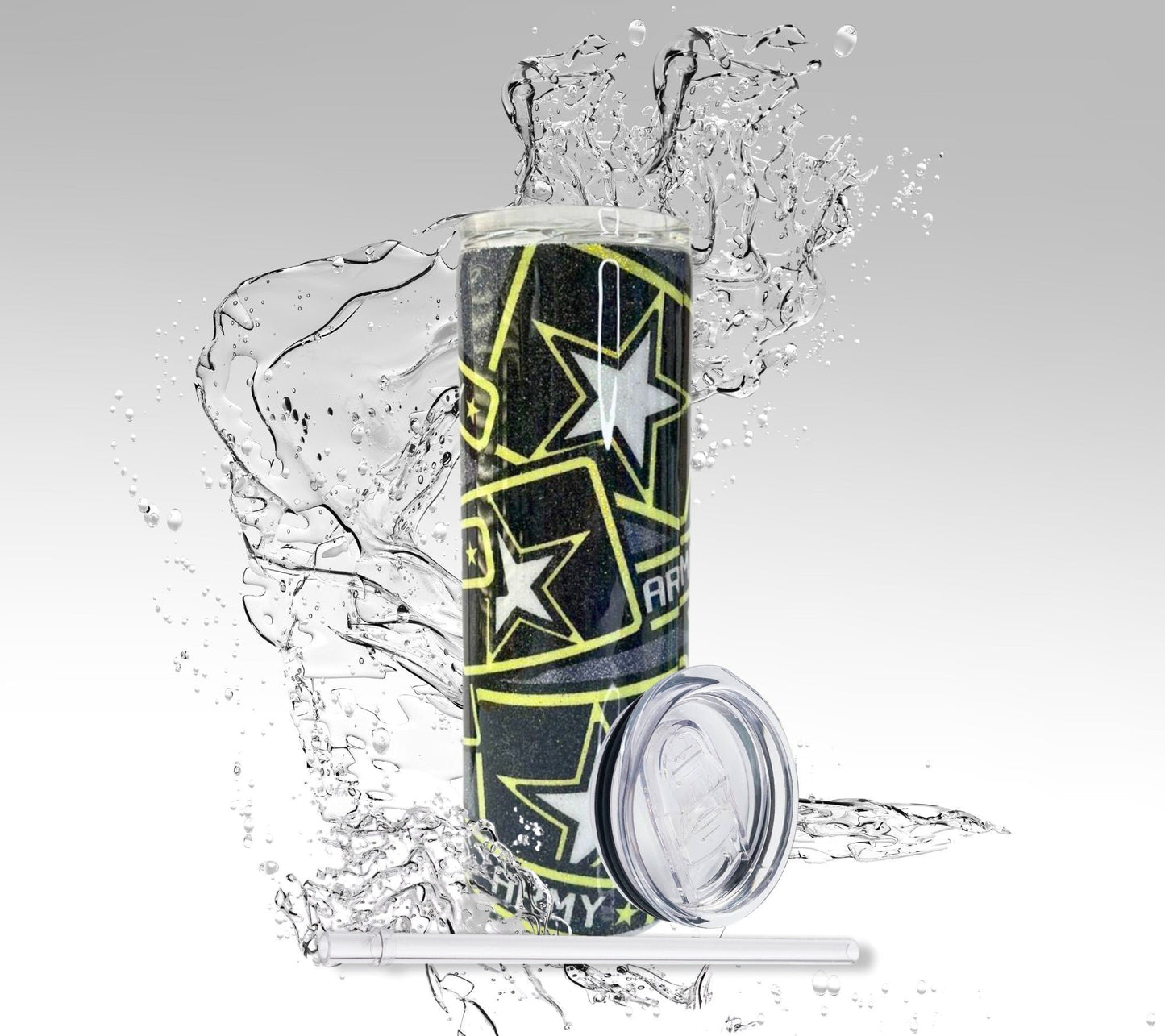 United States Army, Glitter Epoxy 20 oz Skinny Tumbler