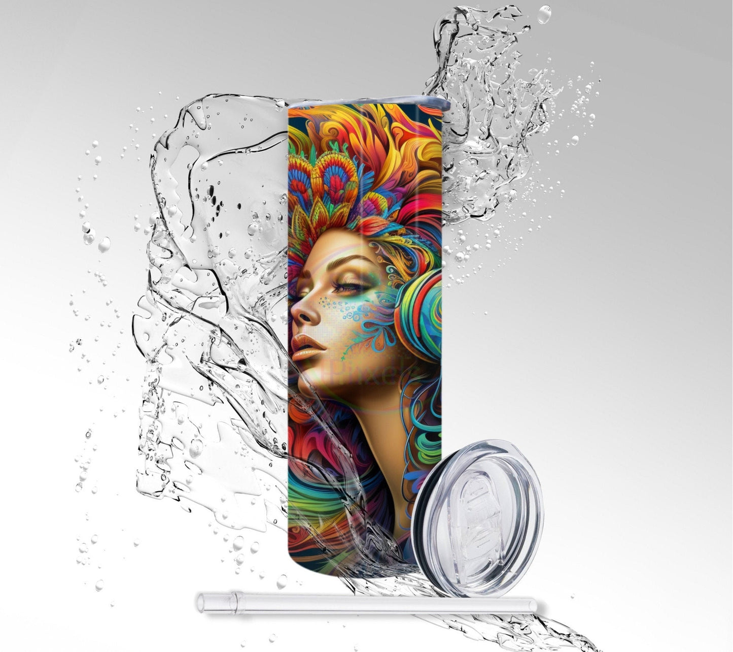 Tropical Hippie Music, Sublimation 20 oz Skinny Tumbler