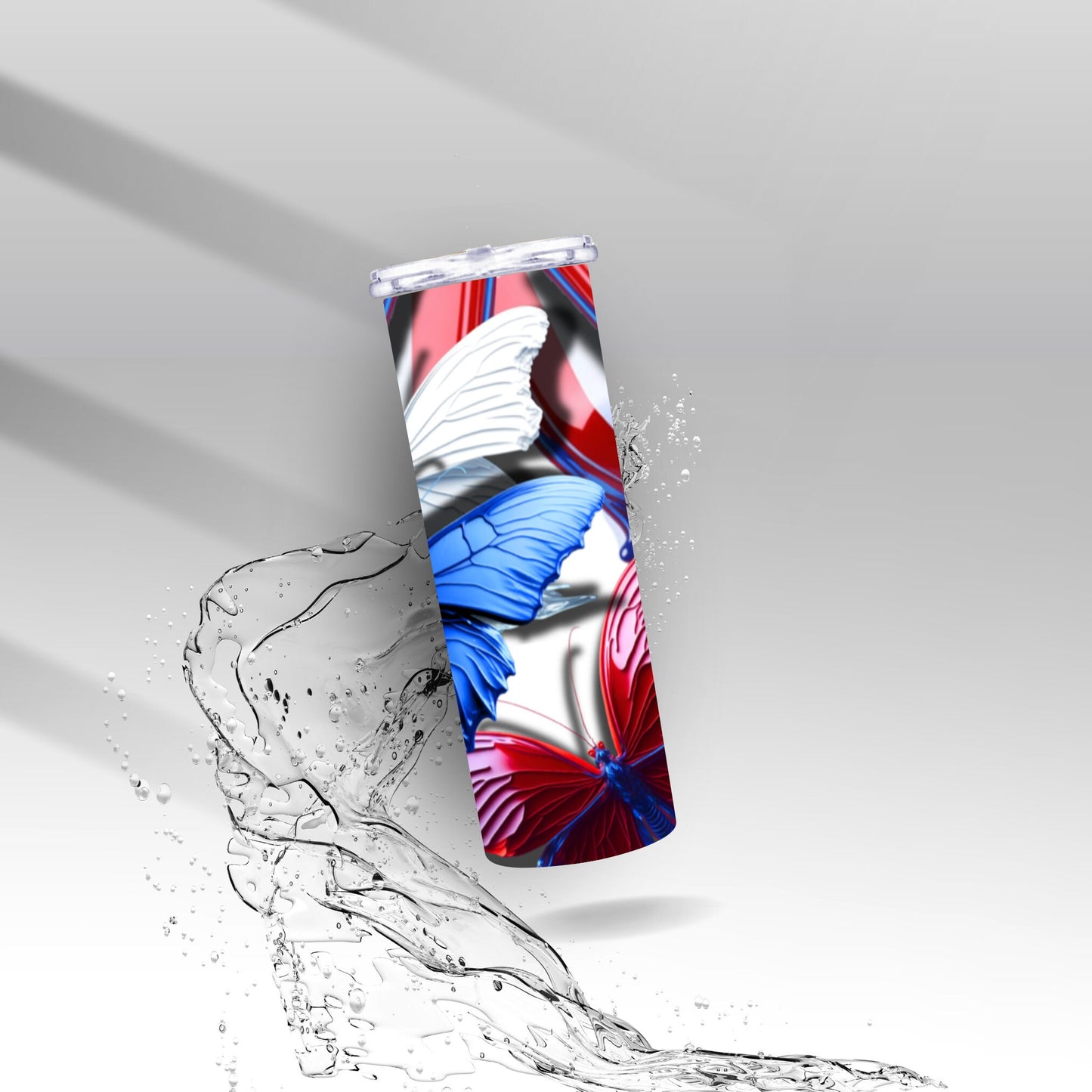 Patriotic Paint Butterflies, Sublimation Insulated Tumbler