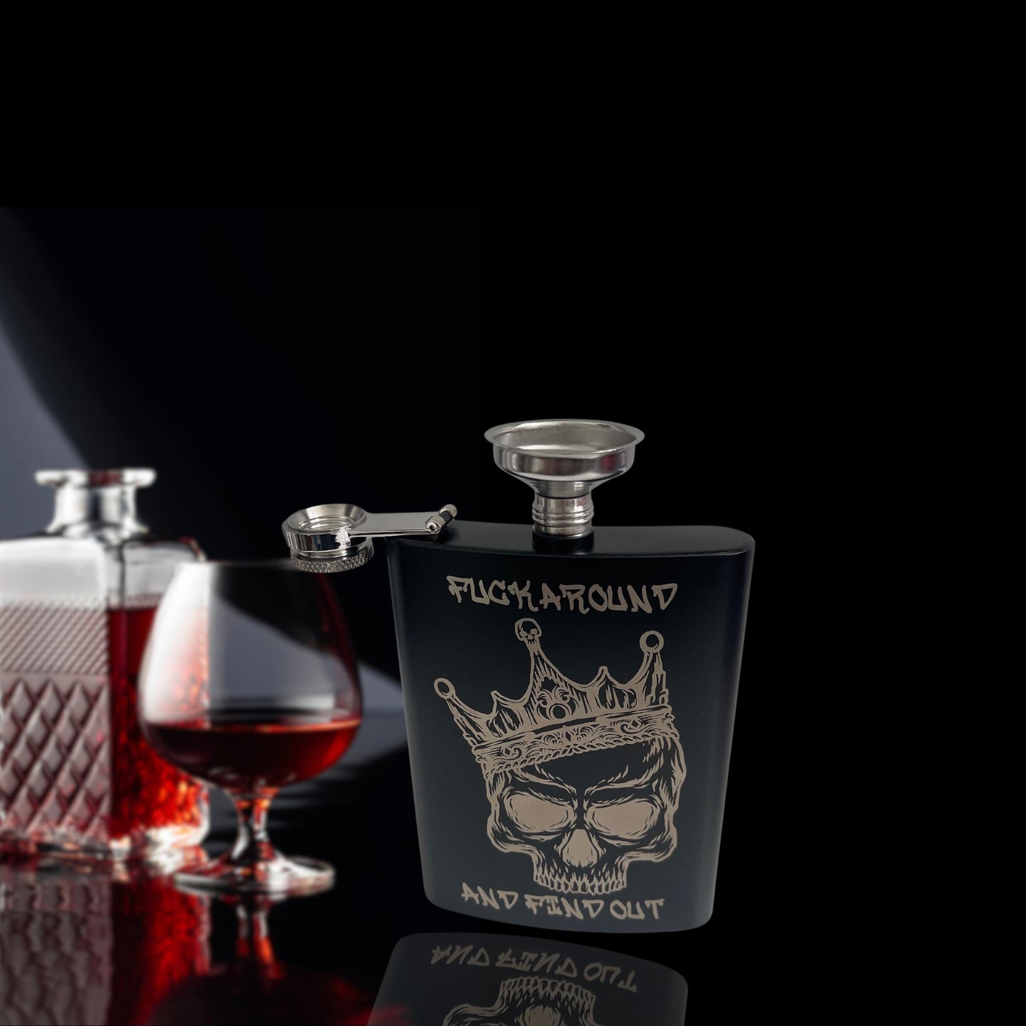 FAFO Flask, Laser Engraved, Skull