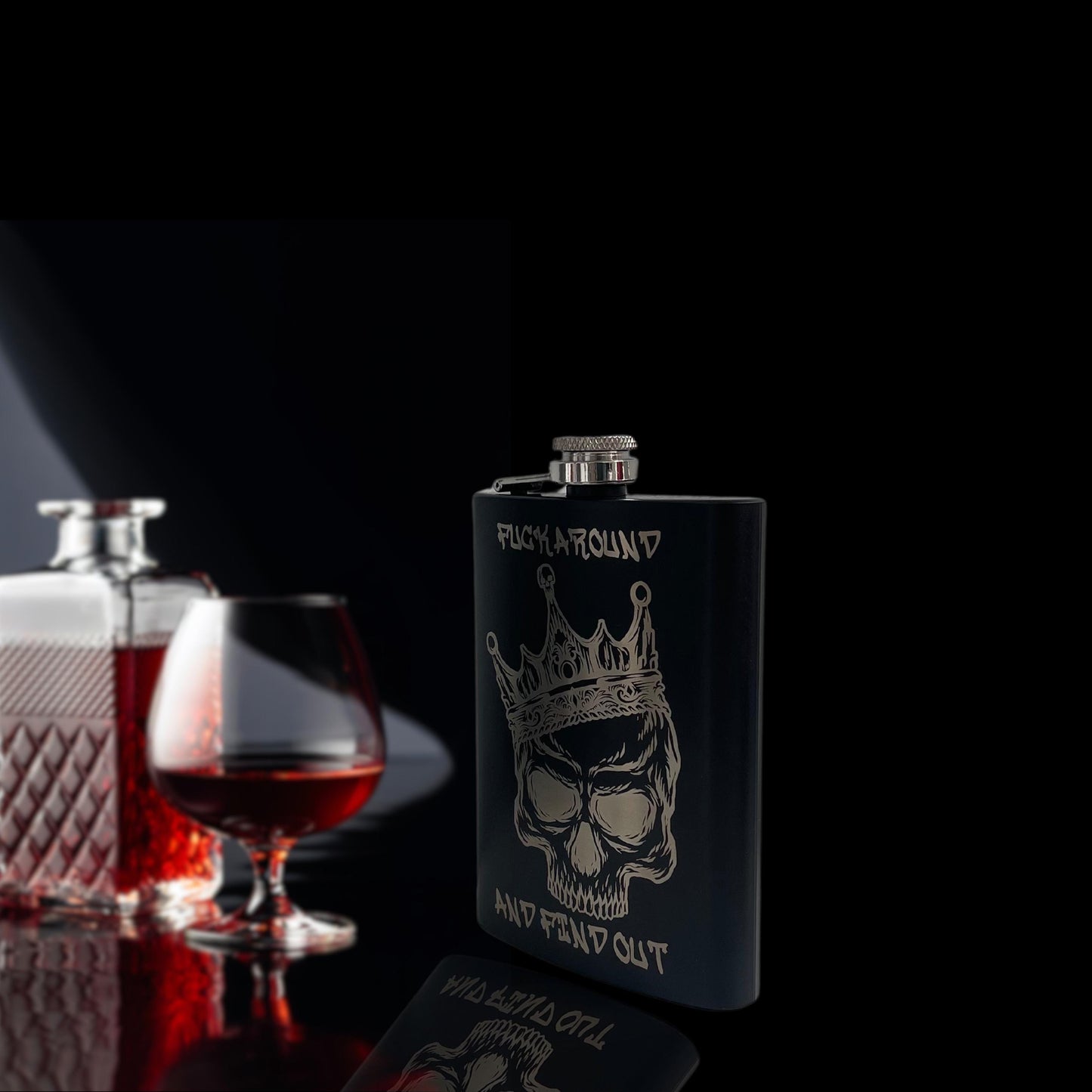 FAFO Flask, Laser Engraved, Skull