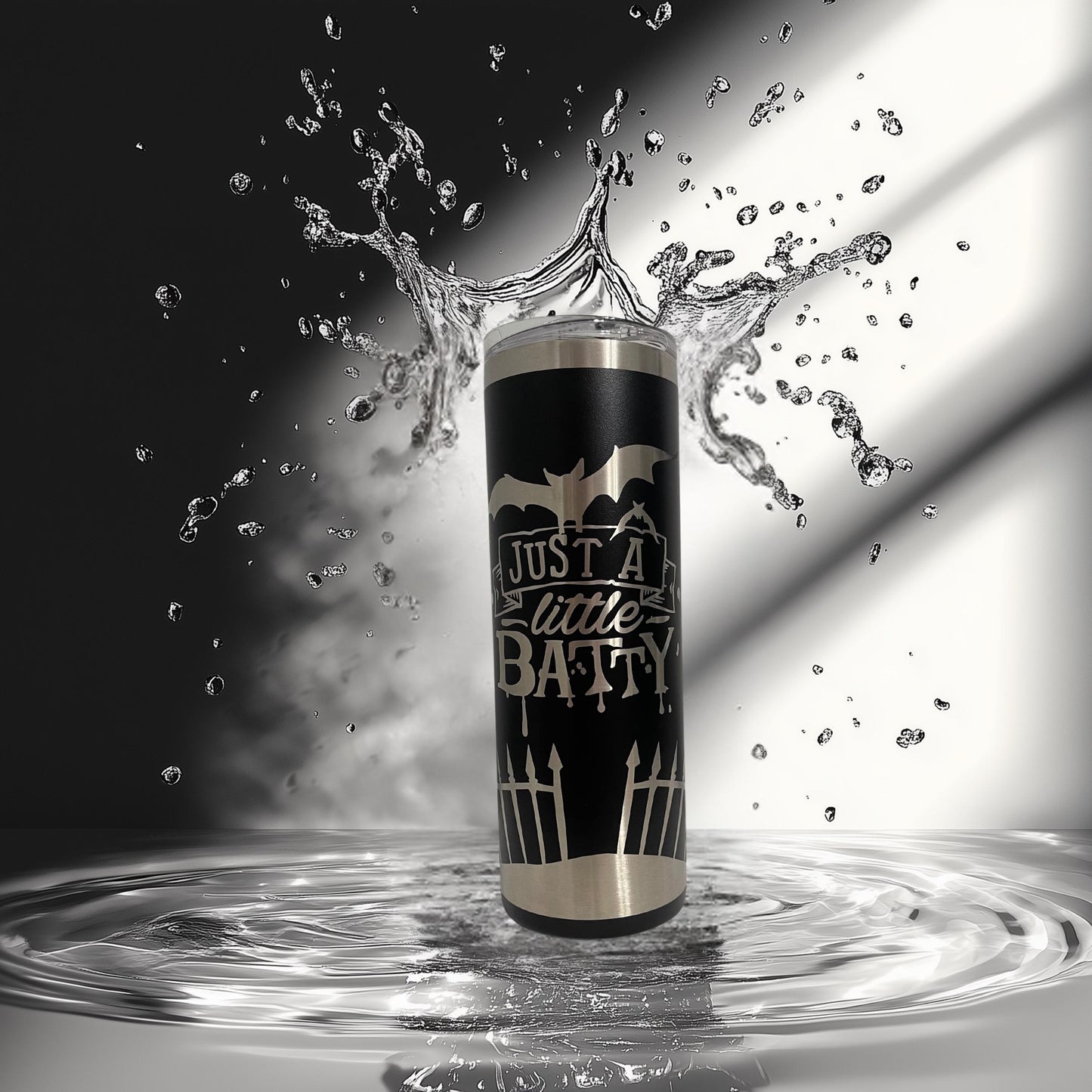 Laser Engraved Batty Tumbler