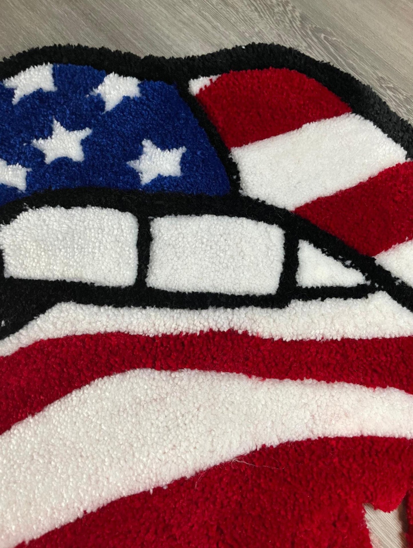 American Lips Tufted Rug β Bold Patriotic Pop Art Style β Handmade Rug