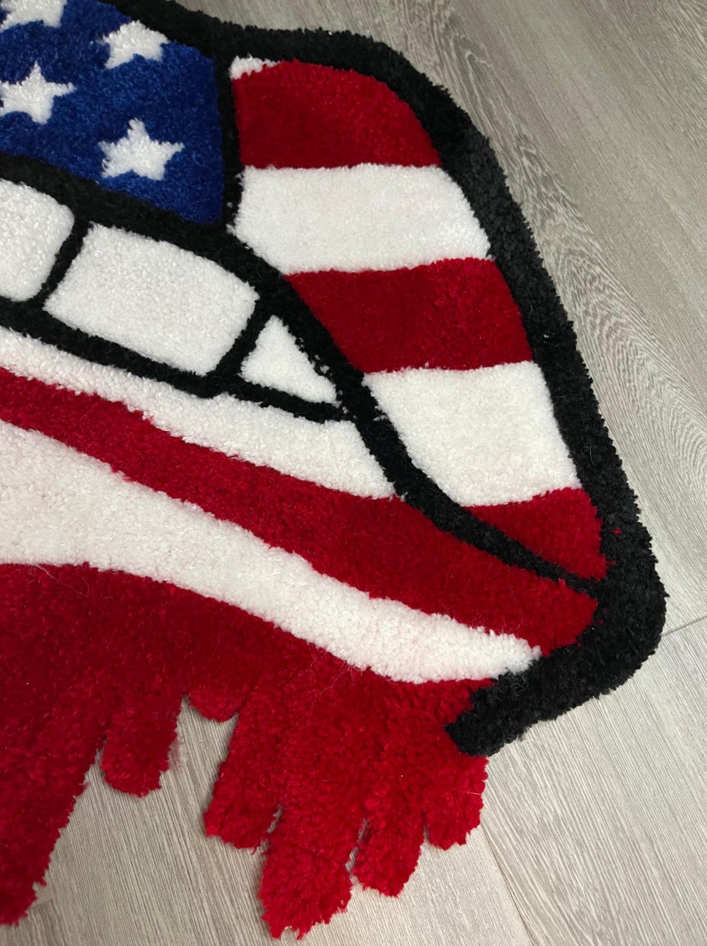 American Lips Tufted Rug β Bold Patriotic Pop Art Style β Handmade Rug