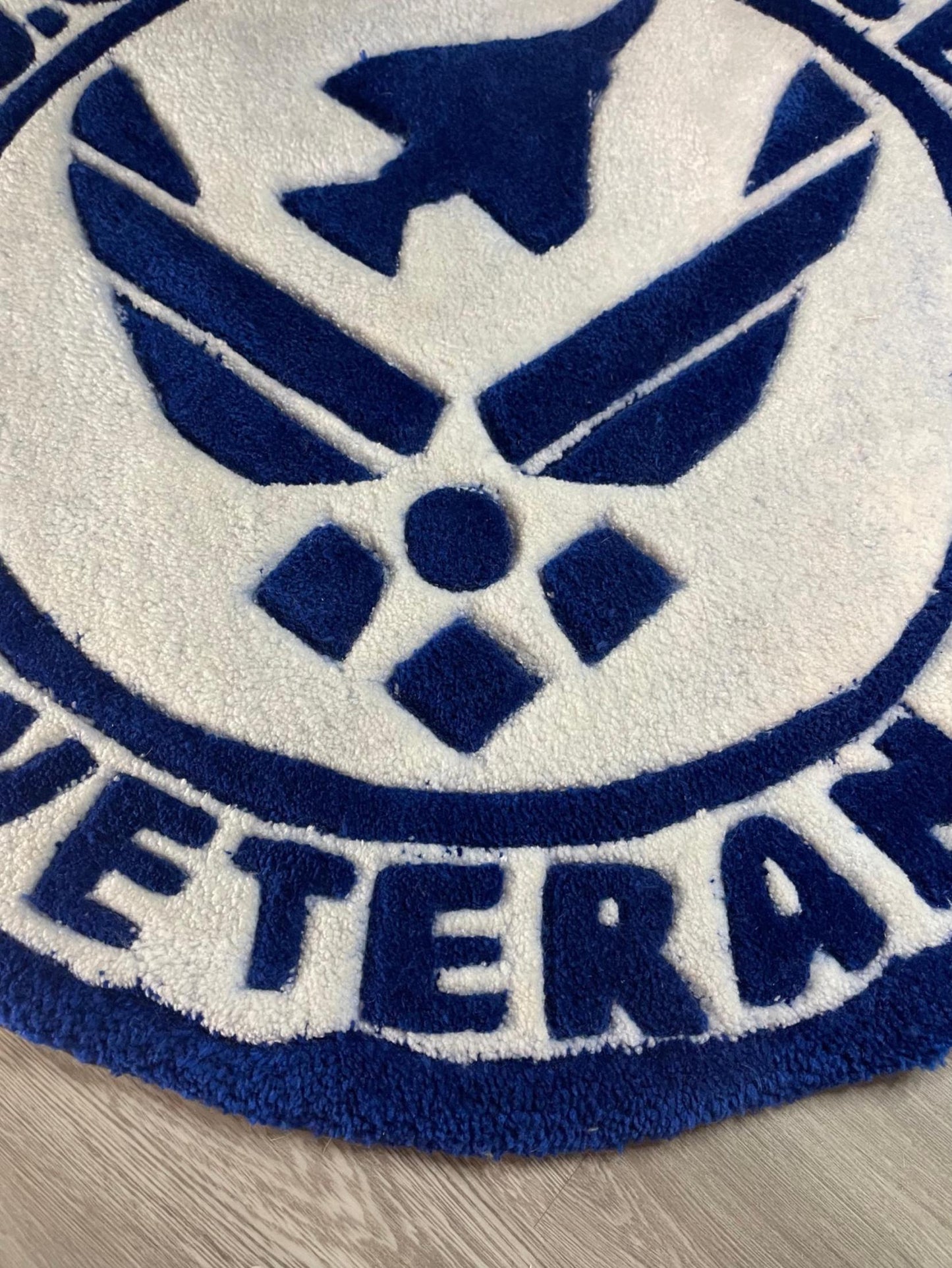 U.S. Air Force Veteran Tufted Rug – Round Handmade Military Pride Décor