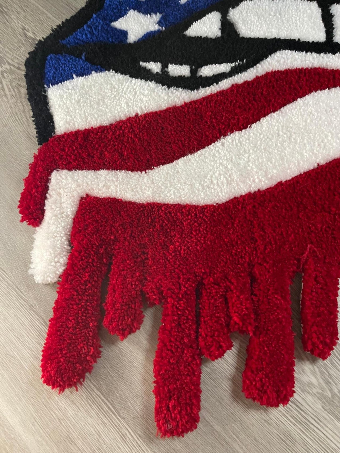 American Lips Tufted Rug β Bold Patriotic Pop Art Style β Handmade Rug
