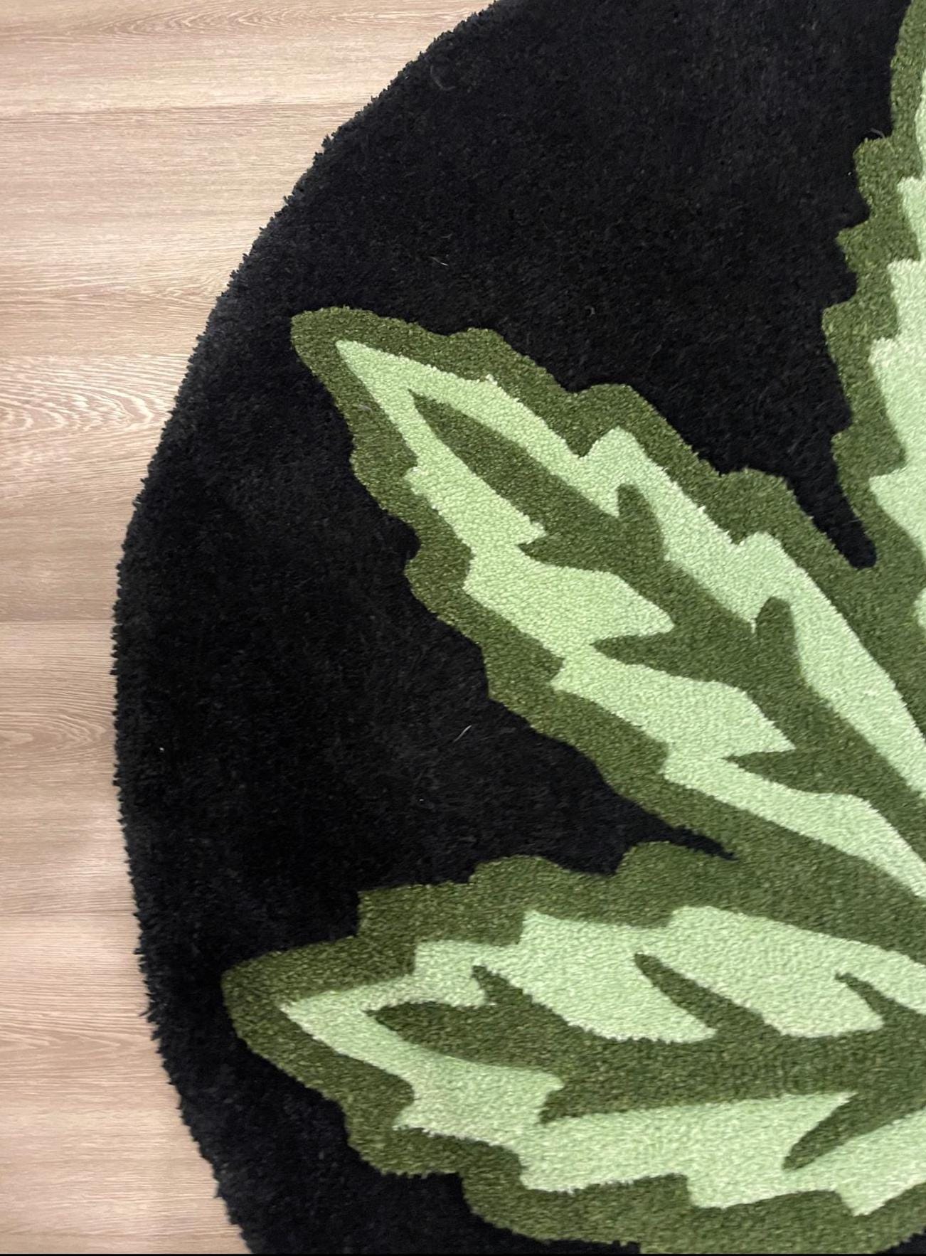 420 VIBES Tufted Rug – Big Leaf Energy for Your Chill Zone