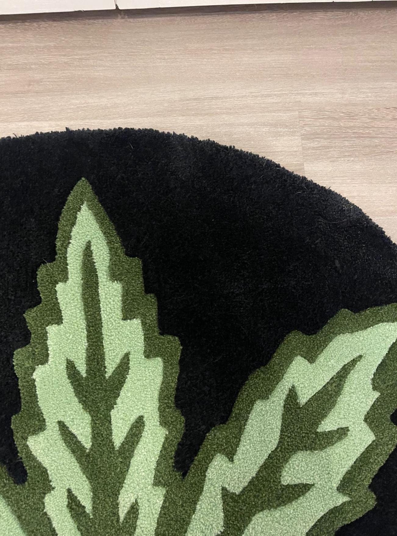420 VIBES Tufted Rug – Big Leaf Energy for Your Chill Zone