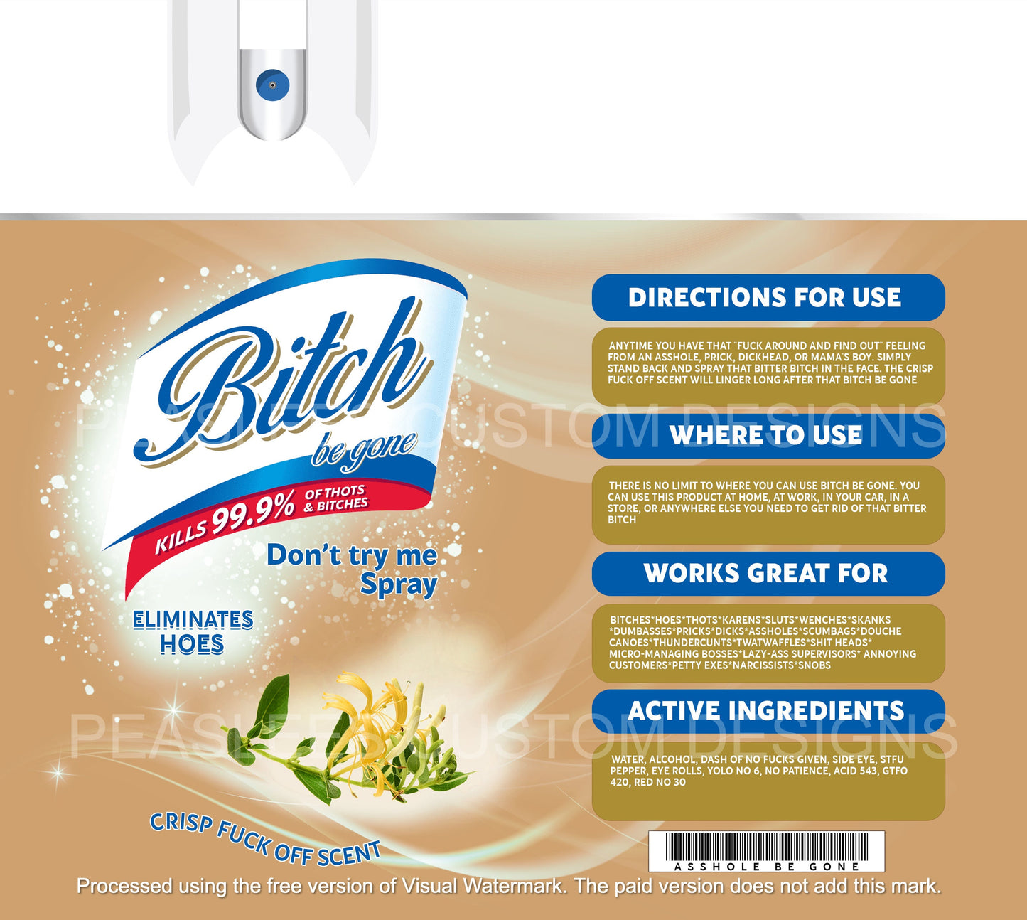 B*tch Be Gone Spray, Funny 20 Oz Tumbler