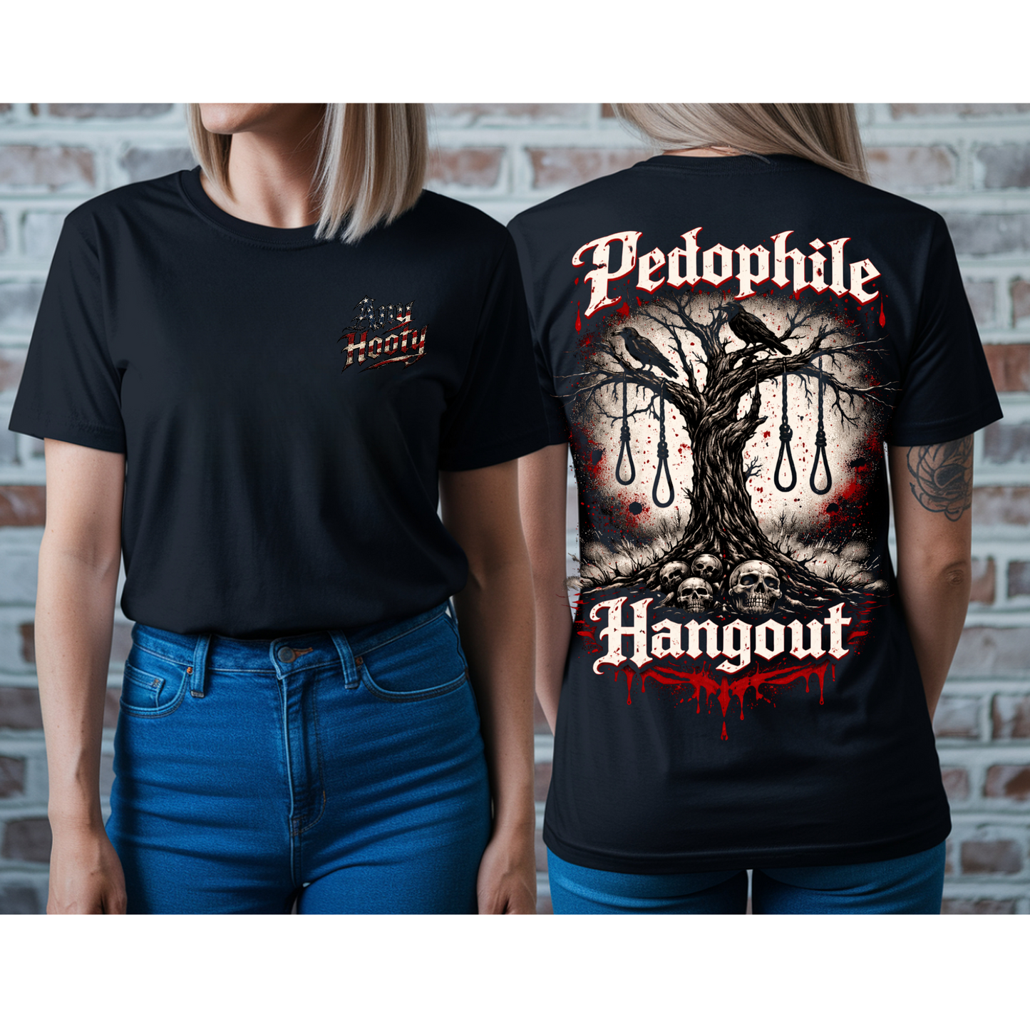 🖤 Pedophile Hangout Dark Humor T-Shirt | Twisted Gothic Graphic Tee | Anti-Predator Statement Shirt | Edgy Horror Streetwear