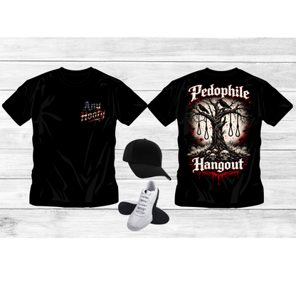 🖤 Pedophile Hangout Dark Humor T-Shirt | Twisted Gothic Graphic Tee | Anti-Predator Statement Shirt | Edgy Horror Streetwear
