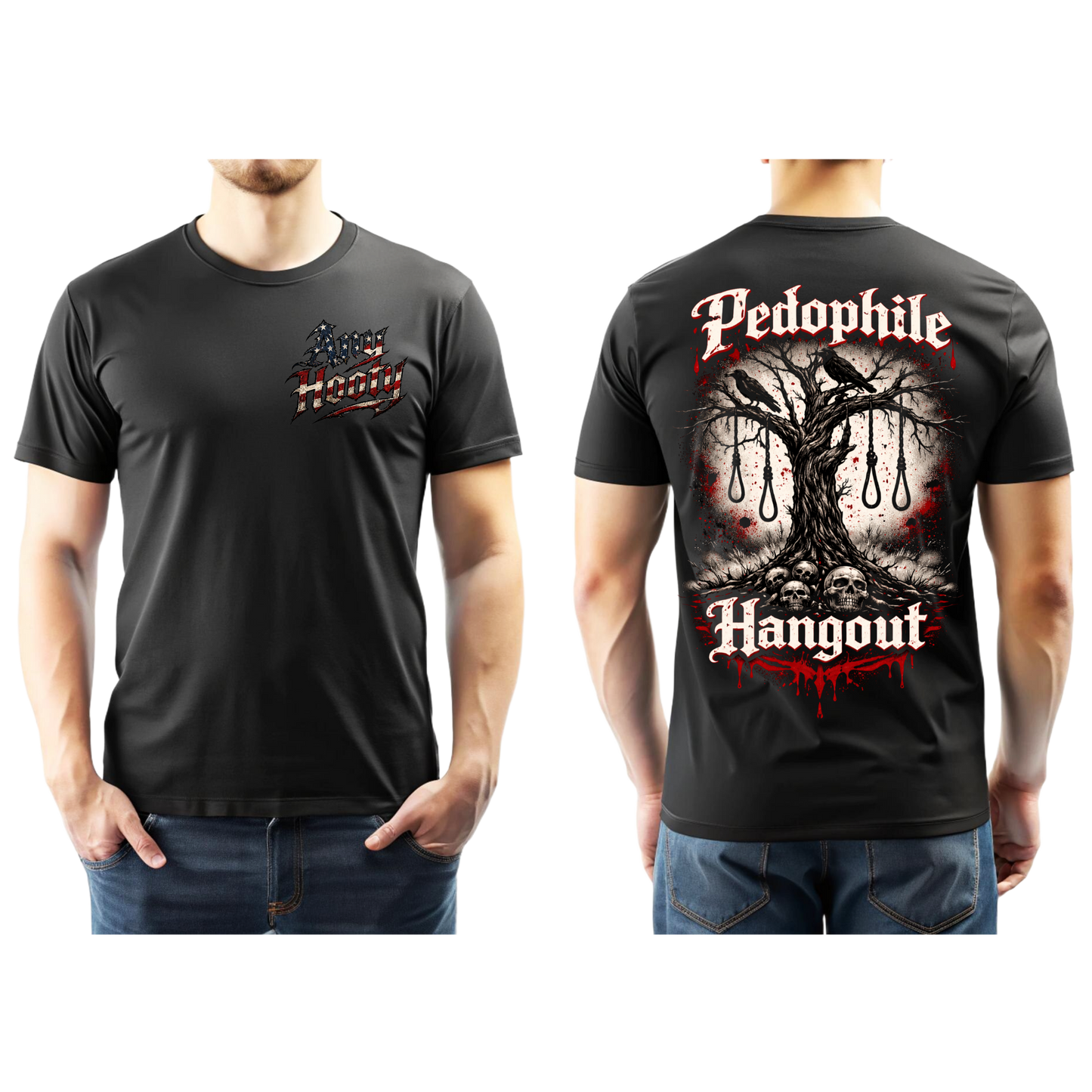 🖤 Pedophile Hangout Dark Humor T-Shirt | Twisted Gothic Graphic Tee | Anti-Predator Statement Shirt | Edgy Horror Streetwear
