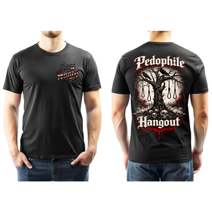 🖤 Pedophile Hangout Dark Humor T-Shirt | Twisted Gothic Graphic Tee | Anti-Predator Statement Shirt | Edgy Horror Streetwear