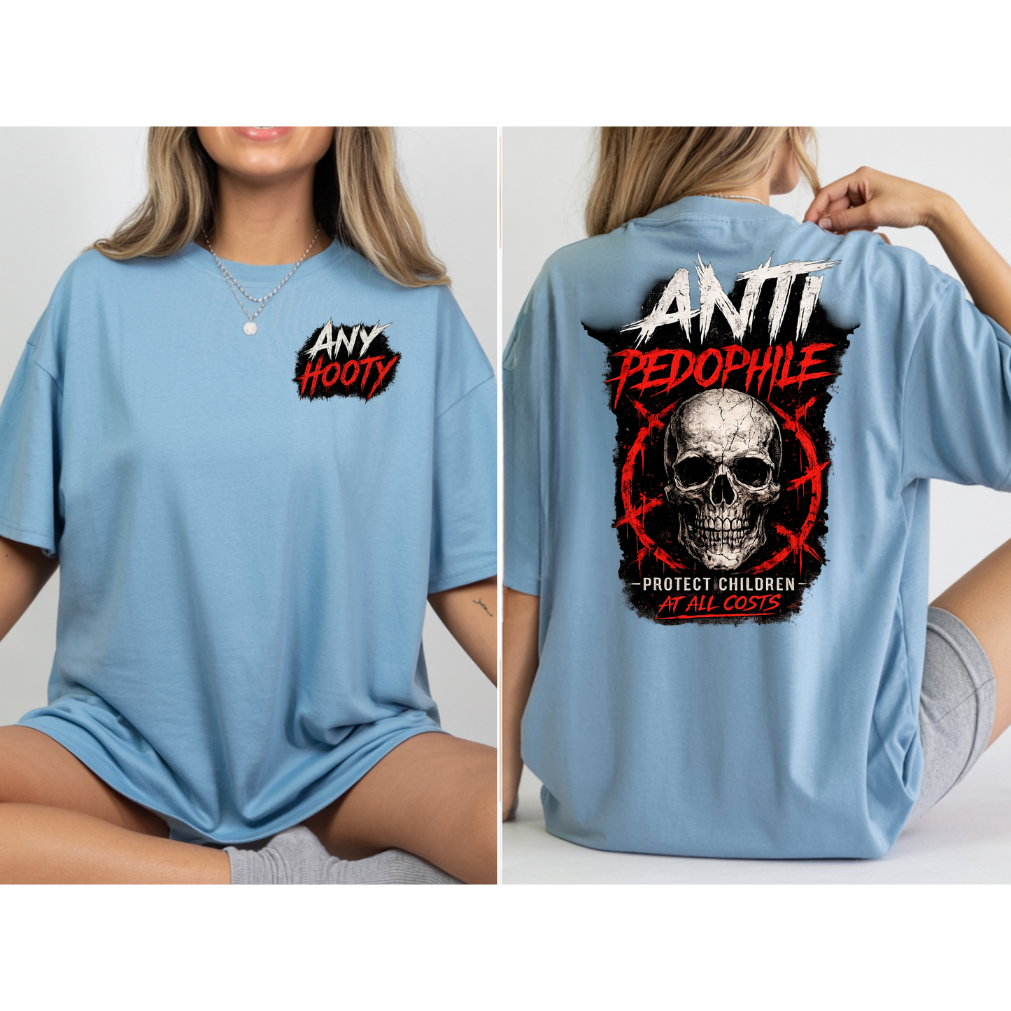 ⚠️ Anti Predator Protection Shirt | Protect Children Graphic Tee | Bold Awareness Statement Shirt | Skull Streetwear Design
