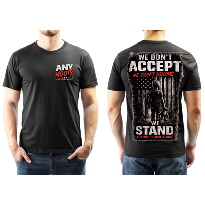 🖤 We Stand Against Child Abuse Shirt | Awareness Graphic Tee | Protect Children Statement Shirt | Anti Abuse Advocacy Apparel