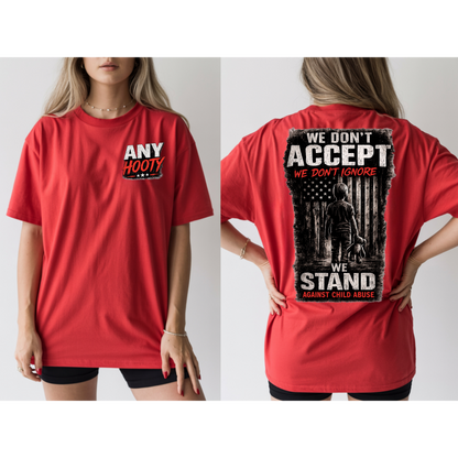 🖤 We Stand Against Child Abuse Shirt | Awareness Graphic Tee | Protect Children Statement Shirt | Anti Abuse Advocacy Apparel