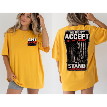 🖤 We Stand Against Child Abuse Shirt | Awareness Graphic Tee | Protect Children Statement Shirt | Anti Abuse Advocacy Apparel