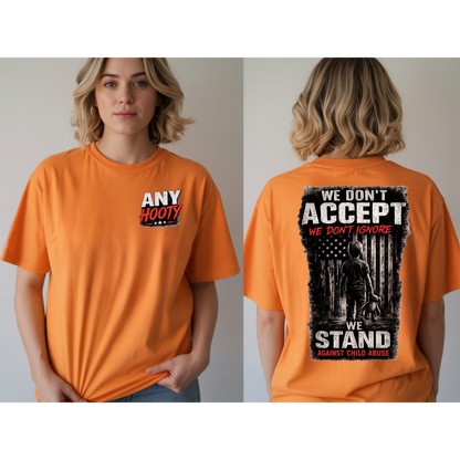 🖤 We Stand Against Child Abuse Shirt | Awareness Graphic Tee | Protect Children Statement Shirt | Anti Abuse Advocacy Apparel