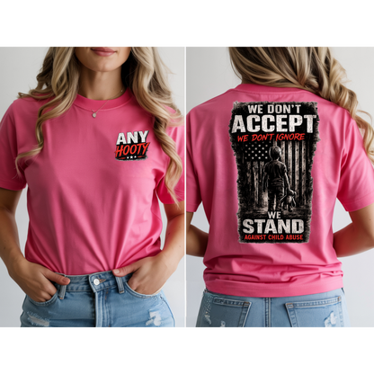 🖤 We Stand Against Child Abuse Shirt | Awareness Graphic Tee | Protect Children Statement Shirt | Anti Abuse Advocacy Apparel