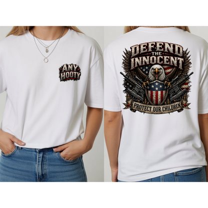 🇺🇸 Defend The Innocent Shirt | Protect Our Children Tee | Patriotic Eagle Graphic Shirt | Awareness Statement Apparel