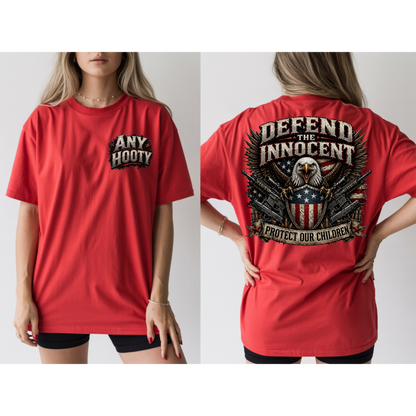 🇺🇸 Defend The Innocent Shirt | Protect Our Children Tee | Patriotic Eagle Graphic Shirt | Awareness Statement Apparel