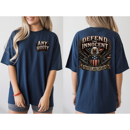 🇺🇸 Defend The Innocent Shirt | Protect Our Children Tee | Patriotic Eagle Graphic Shirt | Awareness Statement Apparel