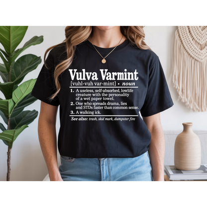 😂 Vulva Varmint Funny Dictionary Shirt | Adult Humor Graphic Tee | Rude Sarcastic T-Shirt