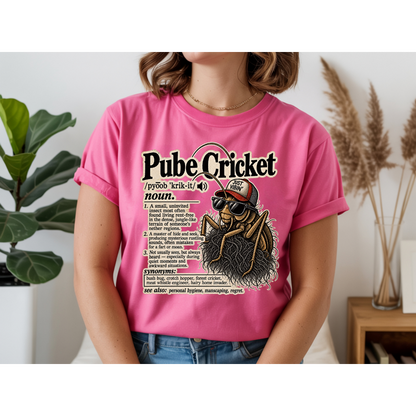 😂 Pube Cricket Funny Dictionary Shirt | Adult Humor Graphic Tee | Rude Novelty T-Shirt | Sarcastic Gag Gift