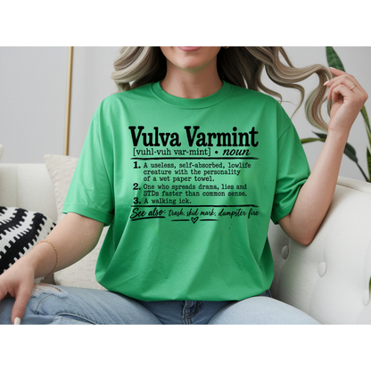 😂 Vulva Varmint Funny Dictionary Shirt | Adult Humor Graphic Tee | Rude Sarcastic T-Shirt