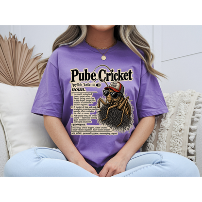 😂 Pube Cricket Funny Dictionary Shirt | Adult Humor Graphic Tee | Rude Novelty T-Shirt | Sarcastic Gag Gift