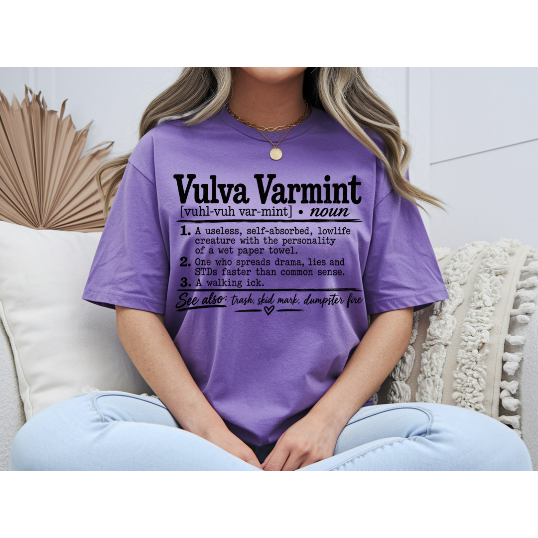 😂 Vulva Varmint Funny Dictionary Shirt | Adult Humor Graphic Tee | Rude Sarcastic T-Shirt