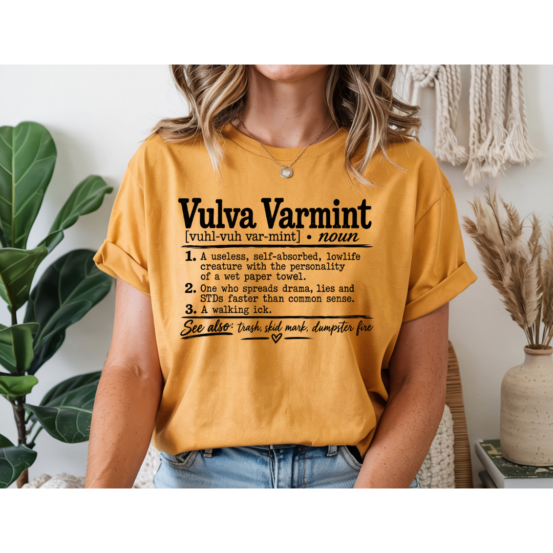 😂 Vulva Varmint Funny Dictionary Shirt | Adult Humor Graphic Tee | Rude Sarcastic T-Shirt
