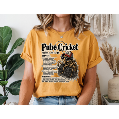 😂 Pube Cricket Funny Dictionary Shirt | Adult Humor Graphic Tee | Rude Novelty T-Shirt | Sarcastic Gag Gift
