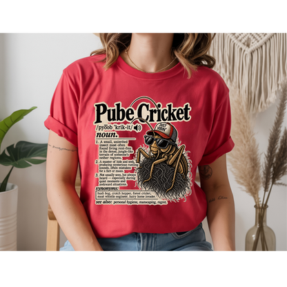 😂 Pube Cricket Funny Dictionary Shirt | Adult Humor Graphic Tee | Rude Novelty T-Shirt | Sarcastic Gag Gift