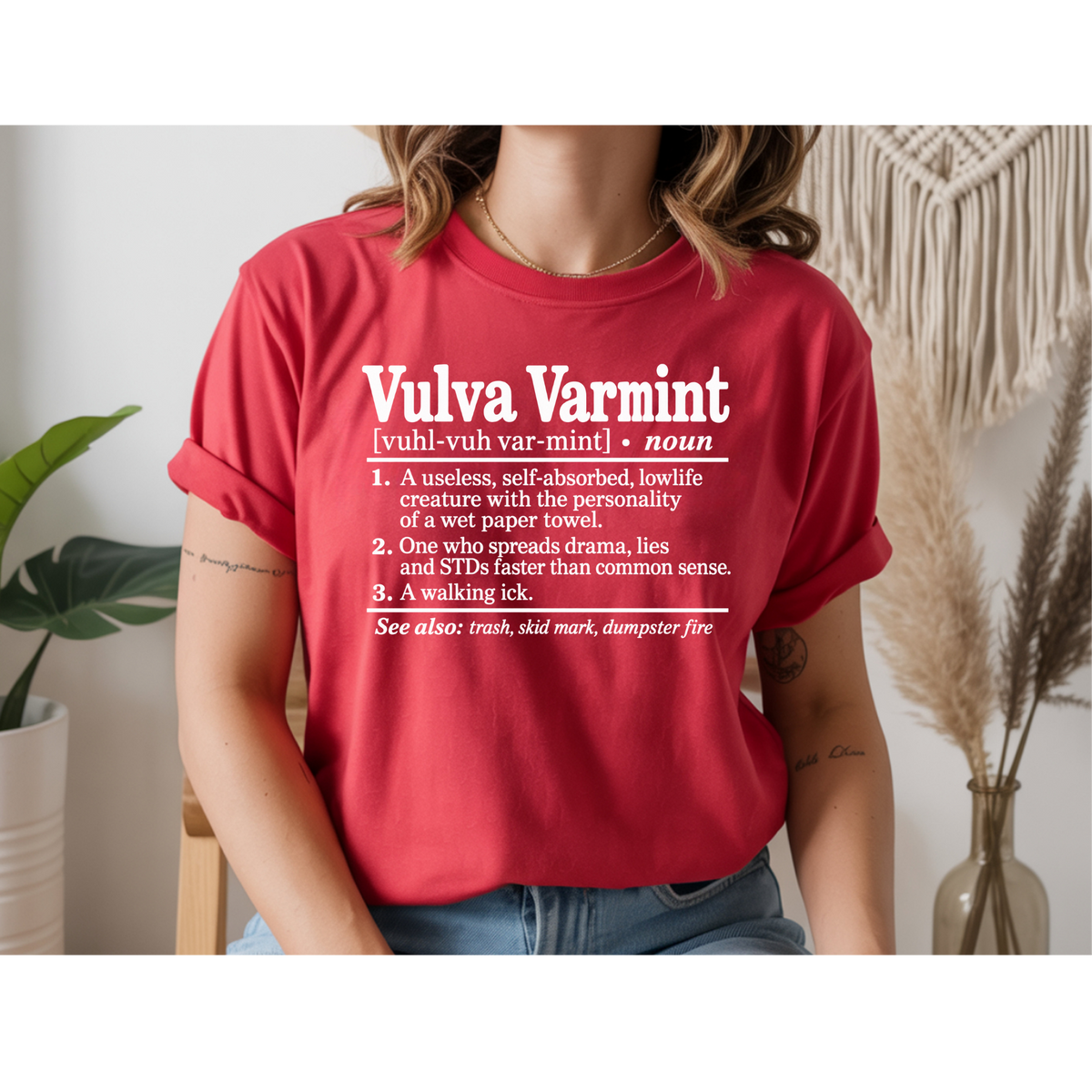 😂 Vulva Varmint Funny Dictionary Shirt | Adult Humor Graphic Tee | Rude Sarcastic T-Shirt