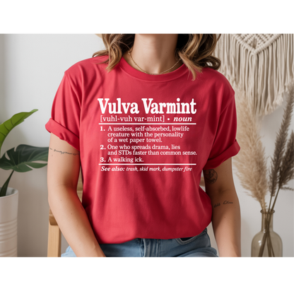 😂 Vulva Varmint Funny Dictionary Shirt | Adult Humor Graphic Tee | Rude Sarcastic T-Shirt