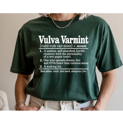 😂 Vulva Varmint Funny Dictionary Shirt | Adult Humor Graphic Tee | Rude Sarcastic T-Shirt
