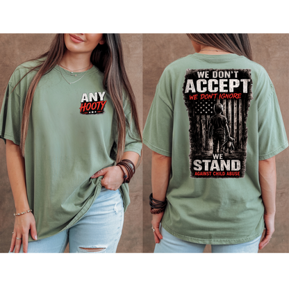 🖤 We Stand Against Child Abuse Shirt | Awareness Graphic Tee | Protect Children Statement Shirt | Anti Abuse Advocacy Apparel