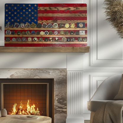 Commemorative American Flag Coin Display