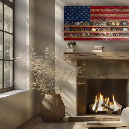 Commemorative American Flag Coin Display