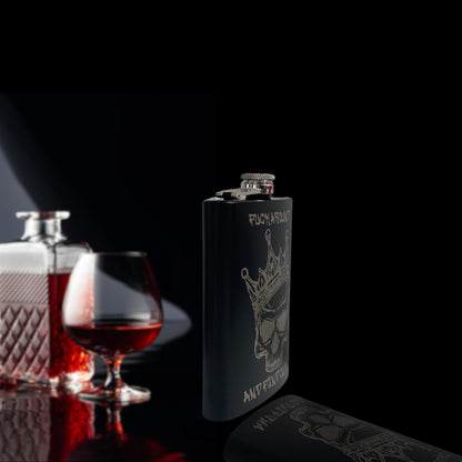 FAFO Flask, Laser Engraved, Skull