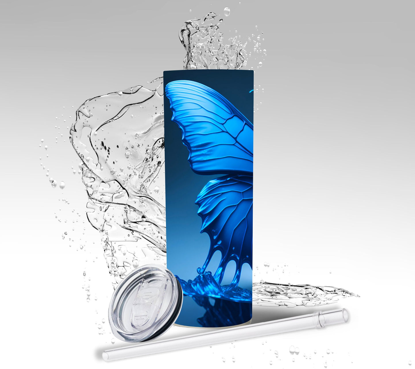 Blue Butterfly, Sublimation Insulated Tumbler